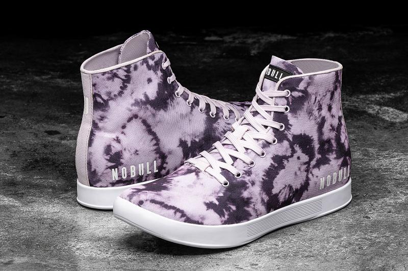 Women's Nobull High-Top Wisteria Tie-Dye Canvas Trainers Purple | SG F2954D